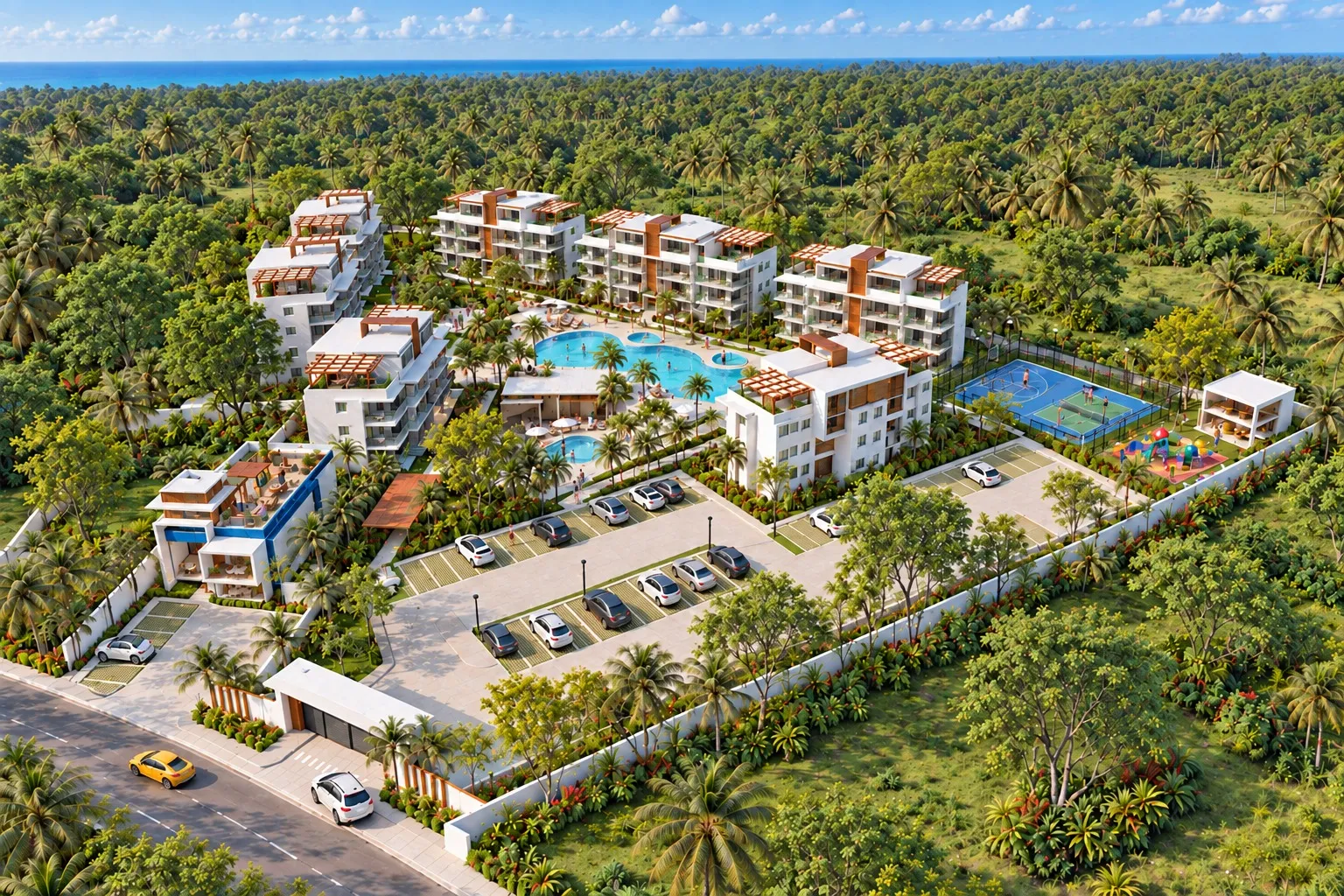 Vista aérea de Alyssum Residencial Turístico en Las Terrenas